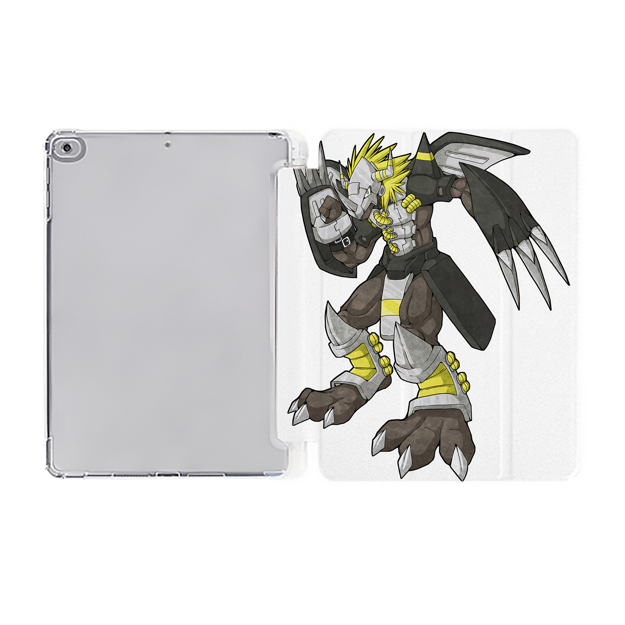 （画像用） Digimon デジタルモンスター/デジモン IPad ケース ペン収納付き 三つ折りスタンド PUレザー×シリコン 対応機種9.5/10.5/10.9インチ